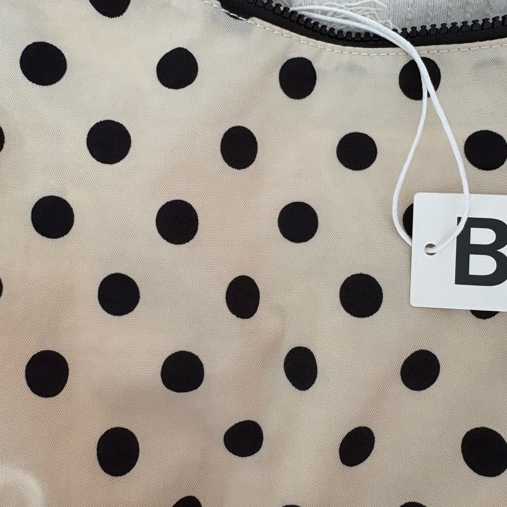 NWT!!! BAGGU Beige Polka Dot Shoulder Bag - Picture 2 of 4